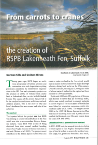 From carrots to cranes: the creation of RSPB Lakenheath Fen, Suffolk
