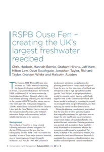 RSPB Ouse Fen – creating the UK’s largest freshwater reedbed